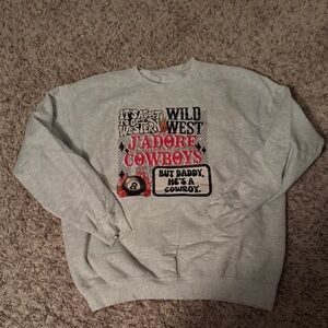 Gray Western Graphic  Sweater